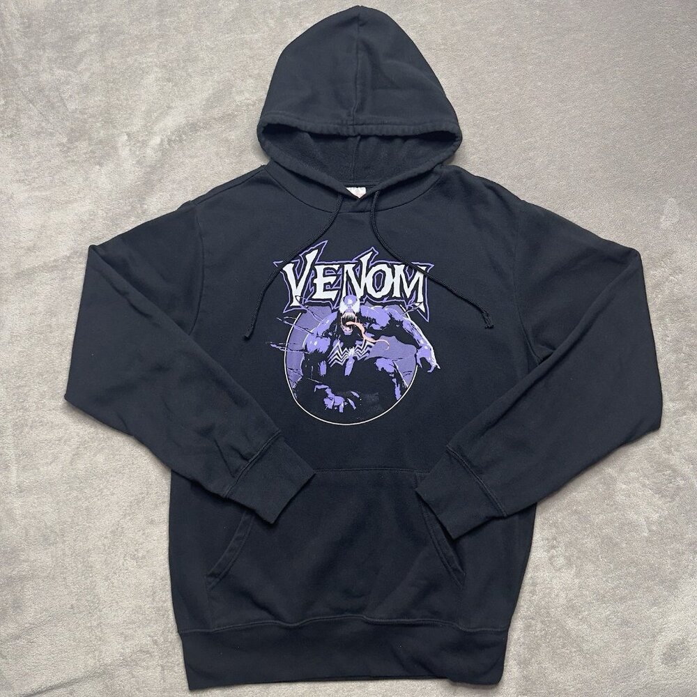 Marvel Venom Graphic Print Hoodie Men's M Black Anti-Hero Comic-Core Cybercore
